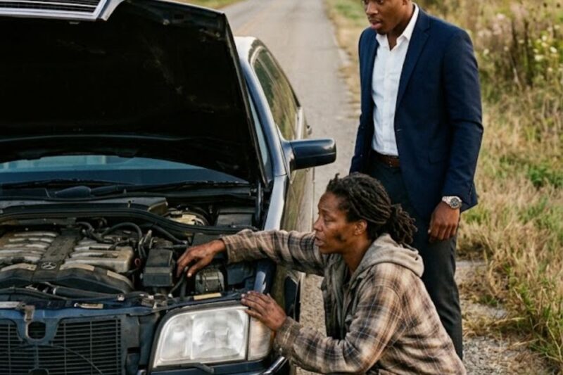 Poor Woman Helped a Young Billionaire Fix His Faulty Car – Unknown to Her That He Was Her Missing…..