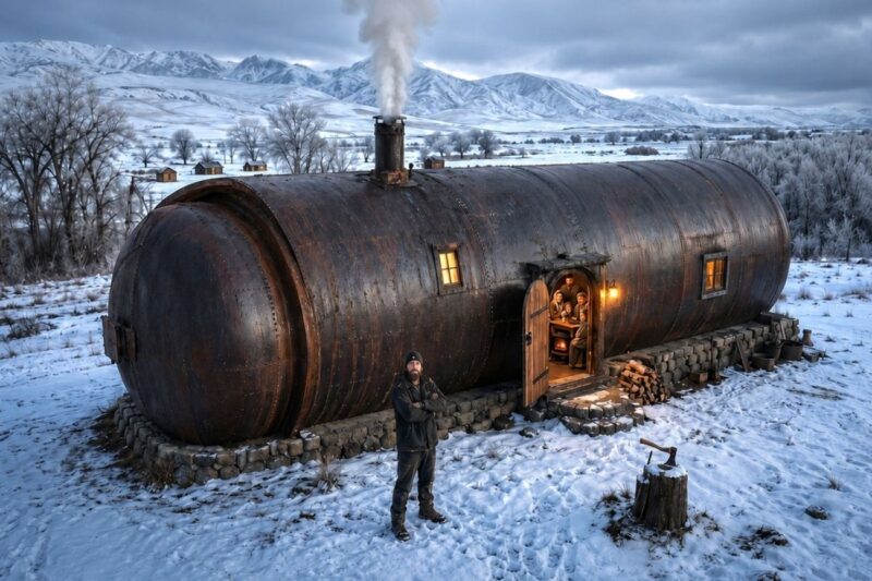 He Found a Cylinder Twice the Size and Fit His Whole Family Inside — It Held Heat Like an Oven