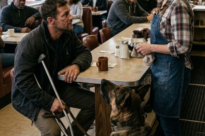 “Can I Sit Here?” Disabled Navy SEAL Asked a Waitress — Then His K9 Froze the Entire Diner
