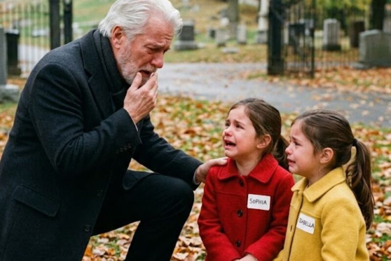 Billionaire Finds Twin Girls Praying at His Son’s Grave — The Reason Makes Him Collapse…