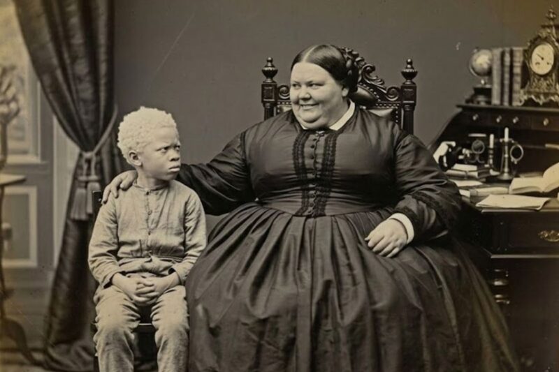 The albino slave boy was left unattended… until an obese plantation owner bought him for herself.