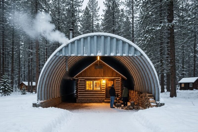 Everyone Thought His Quonset-Covered Cabin Was Crazy — Until It Held 55° More Heat