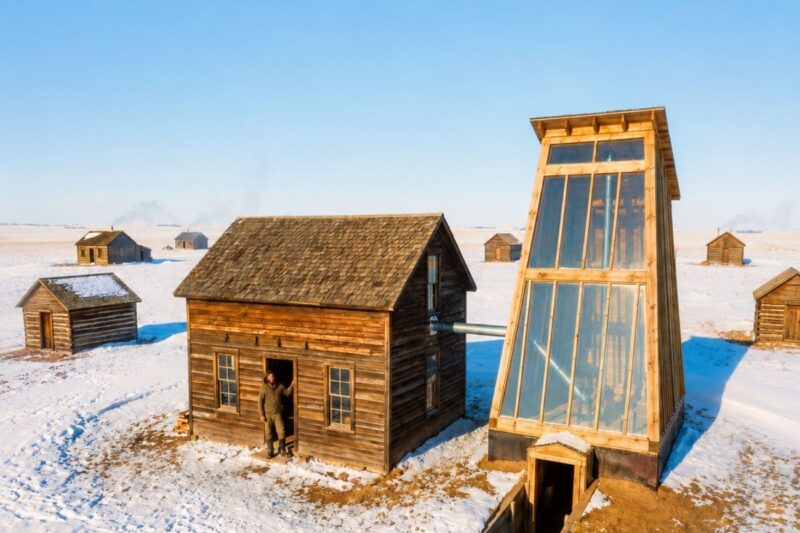 His Glass Tower in the Frozen Prairie Made No Sense — Until It Pumped Hot Air Into His Cabin All Day