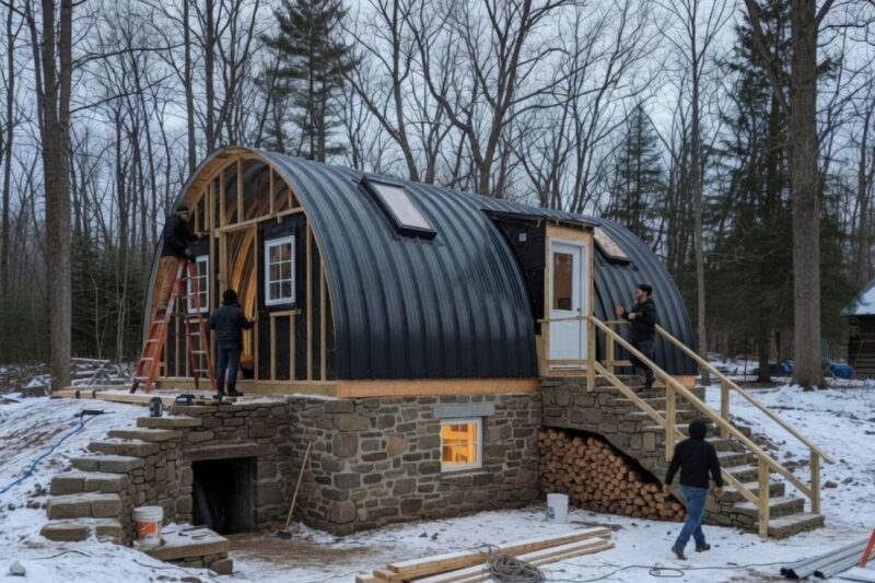 How He Built a Tiny Quonset Home Over a Stone Basement — And Made It 55° Warmer All Winter