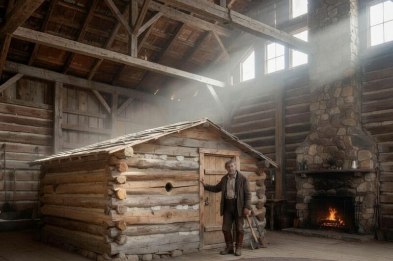 Neighbors Laughed When He Built a Second Cabin in His Living Room – Until he Slept 31 Degrees Warmer