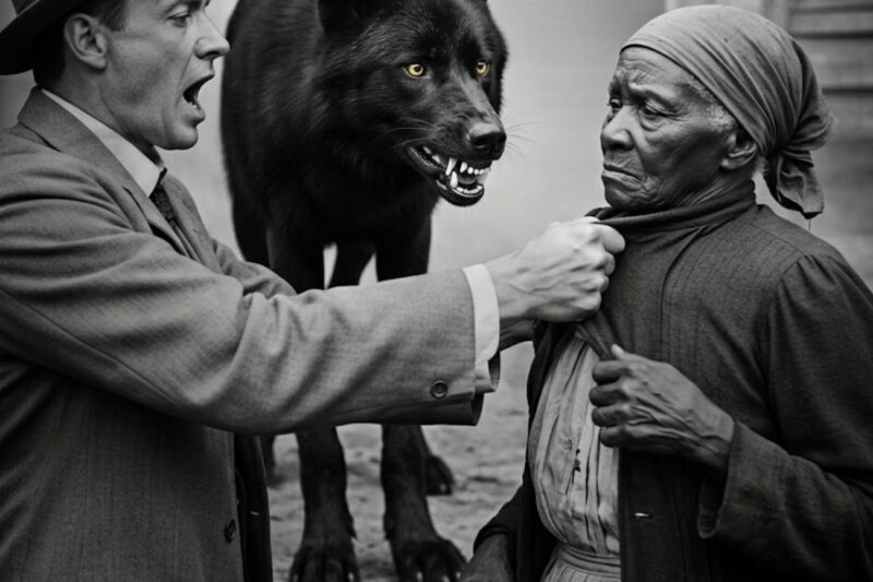 Foreman humiliated an elderly enslaved woman – until an ALPHA WOLF appeared, and no one believed it