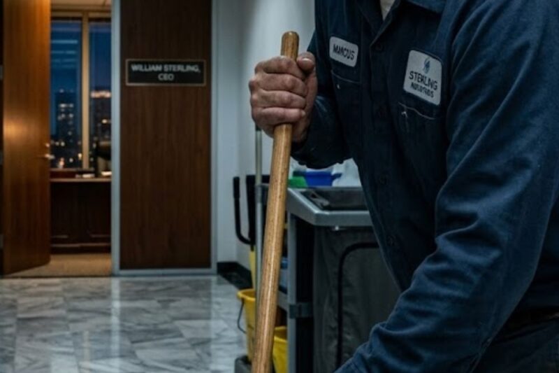 Single Dad Janitor Asks Billionaire: “Why Is My Wife’s Photo In Your Office?”