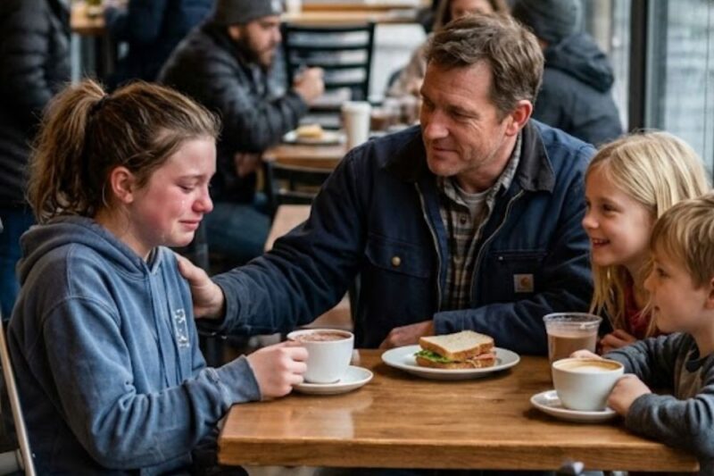 Can I Sit Here?” The One-Legged Girl Asked the Single Dad… His Answer Left Her in Tears
