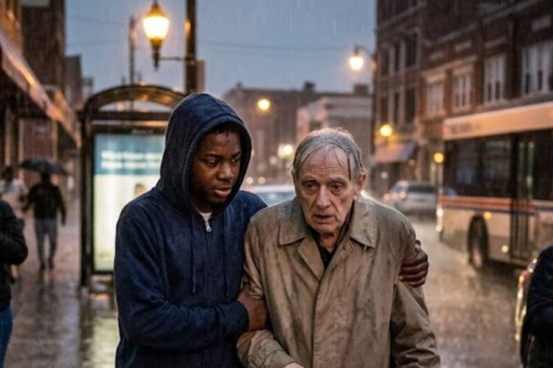 Poor Black Boy Walks an Old Man Home in a Storm — Next Day Billionaire Sends Men