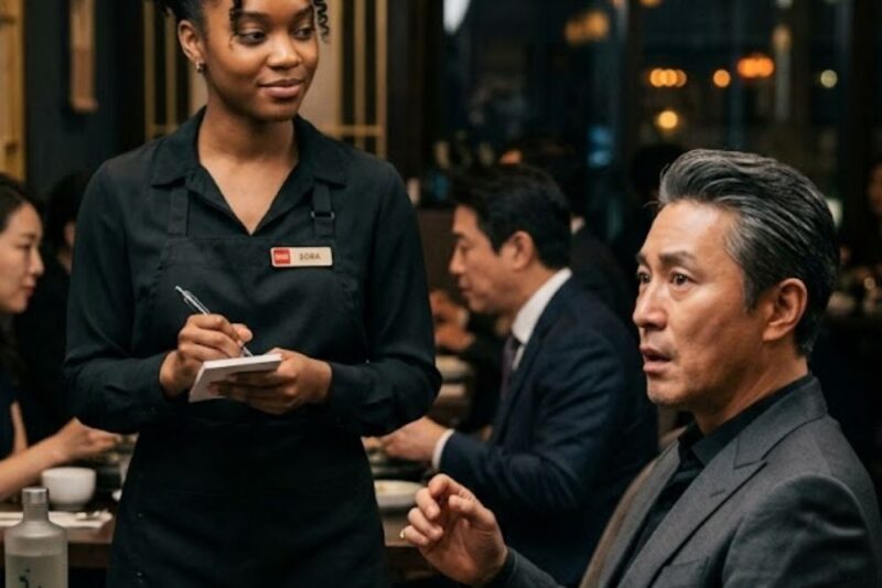 Korean Mafia Boss Orders in a Foreign Language to Humiliate the Waitress — He Froze at Her Reply